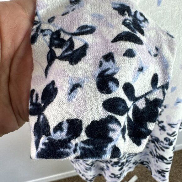 J. Jill Women's M Linen blend Pullover Sweater LS White Navy Multi - Picture 4 of 10